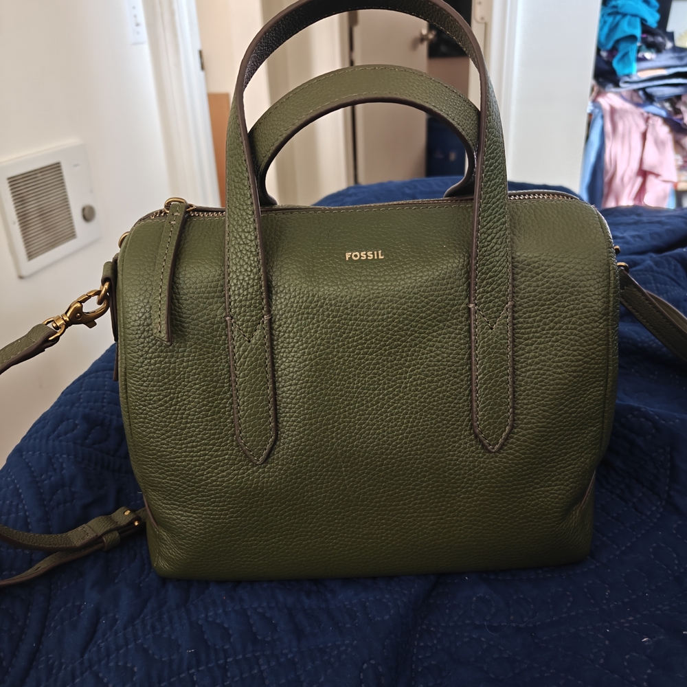 Fossil Green Leather Women's Bag